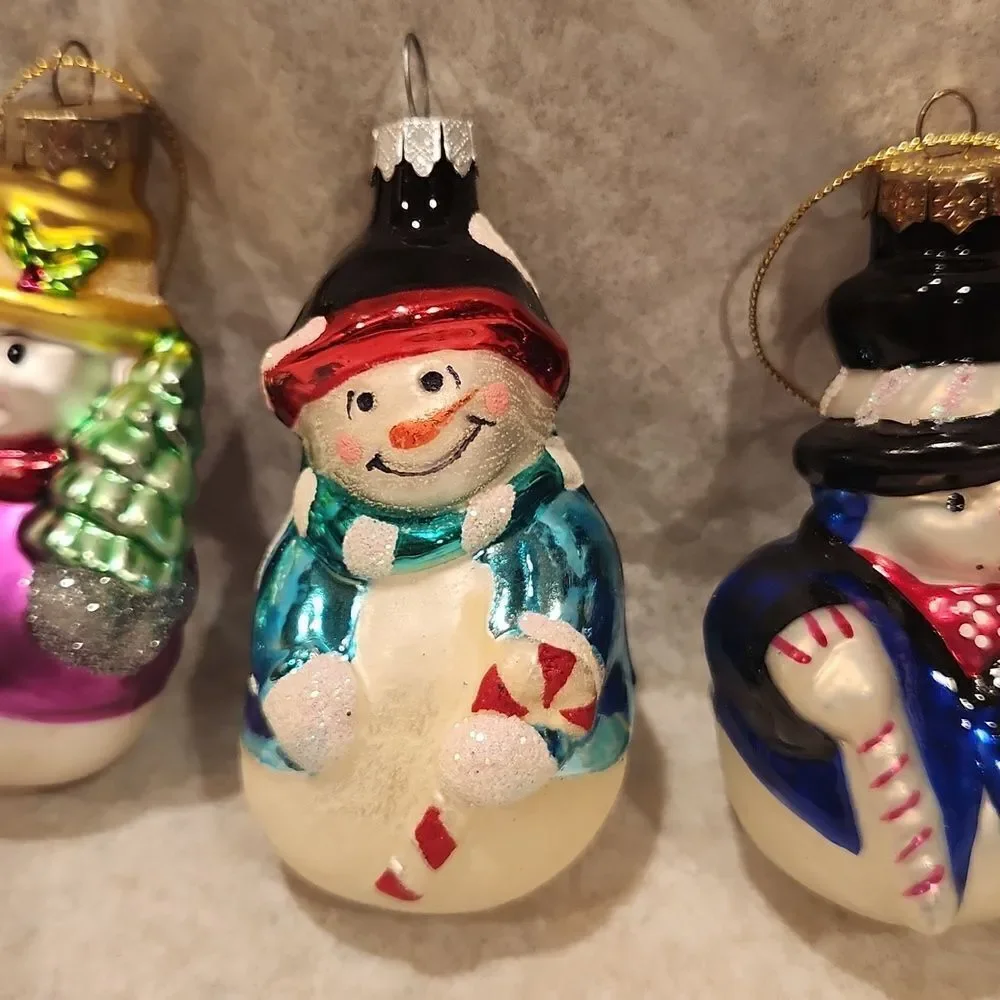 Snowman Christmas Ornaments Set of 4
